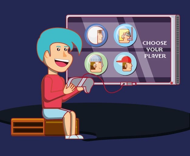 A person using a gaming controller while viewing a menu of available games on a large screen. The games span multiple genres, and the scene is well-lit, highlighting accessibility and choice.