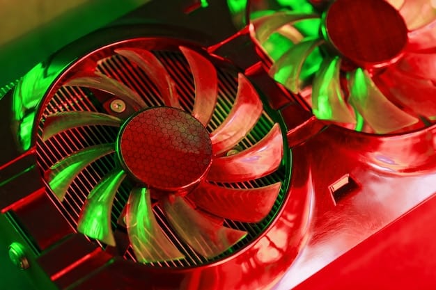 A detailed shot of a high-end graphics card (GPU) with visible heat pipes and cooling fans. The image highlights the importance of a powerful GPU for running Unreal Engine 5.3.