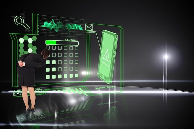 A futuristic concept display showing a holographic interface with gaming elements. The image aims to convey advanced, high-tech display capabilities beyond current monitors, with a translucent or floating screen.