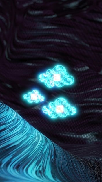 A close-up of a high-performance GPU, partially obscured by a holographic overlay showing cloud data streams, symbolizing the challenge cloud gaming poses to traditional hardware.