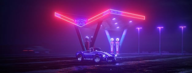 A sleek, futuristic sports car parked in front of a neon-lit nightclub in Vice City. The car has a unique, exclusive design with glowing blue accents and custom rims. The license plate reads 