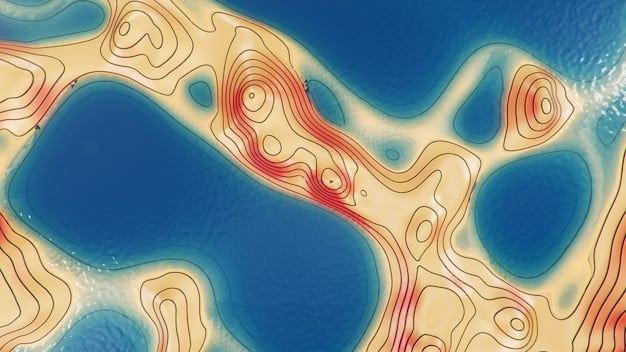 A topographical map of a fictional region resembling Florida, highlighting varying elevations, bodies of water like swamps and coastlines, and urban areas, suggesting how terrain might influence vehicle and character movement in GTA 6.