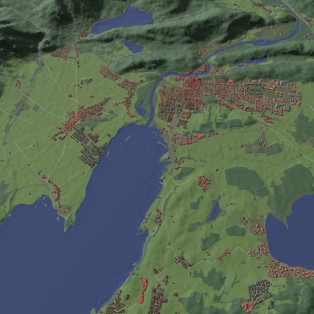 A screenshot of a GIS software interface showing a map with layers of data, including satellite imagery, elevation models, and landmark locations, being used for analysis.