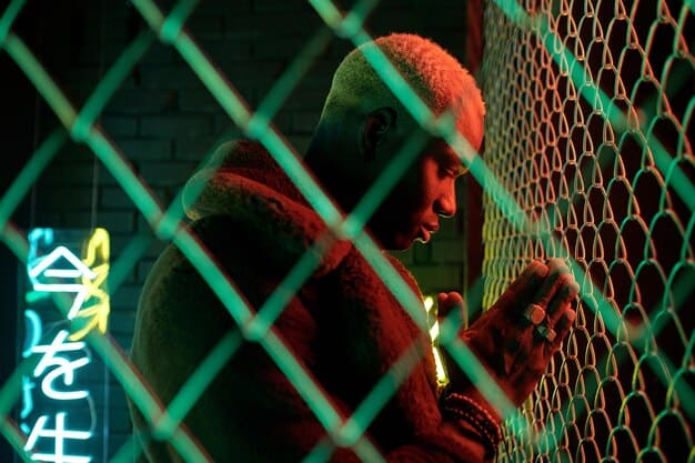 A still from the GTA 6 trailer depicting a high-stakes heist or criminal operation taking place in Vice City, with Lucia and Jason at the center of the action. Showcase the tension and drama inherent in their criminal lifestyle.