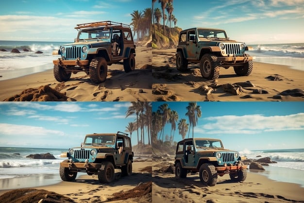 A side-by-side comparison image showing a scene from the original GTA 5 trailer and the same scene from the released game, highlighting minor differences in graphical fidelity and environmental detail.