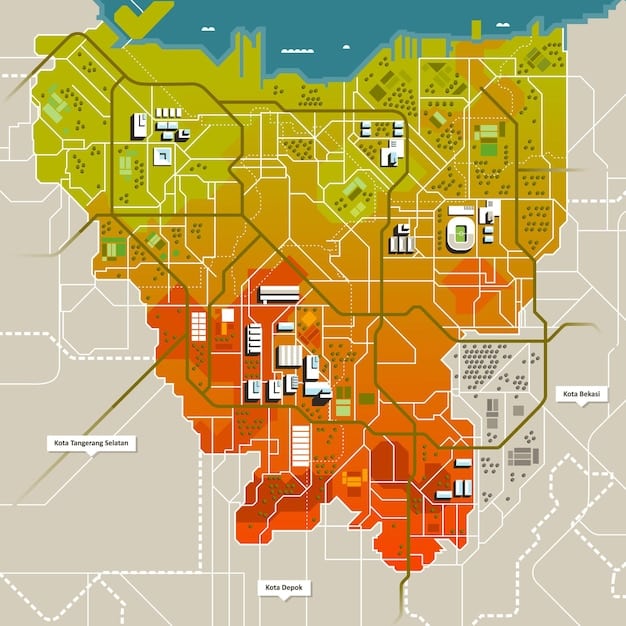 A detailed map of a GTA 6 cityscape highlighting potential getaway routes, safe houses, and points of interest for evading law enforcement.