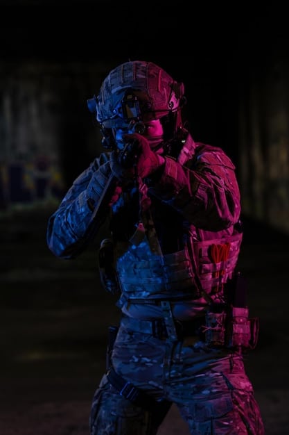 A close-up action shot from GTA 6 showing a character targeting a specific point on an enemy's armor with a high-powered weapon, highlighting the concept of physical vulnerability.
