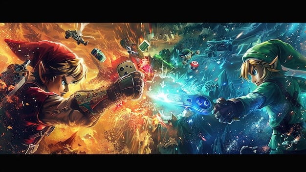 A split screen image. One side shows a modern, highly graphically detailed game running smoothly at high FPS. The other side shows a graph comparing GPU performance and price, highlighting value propositions.