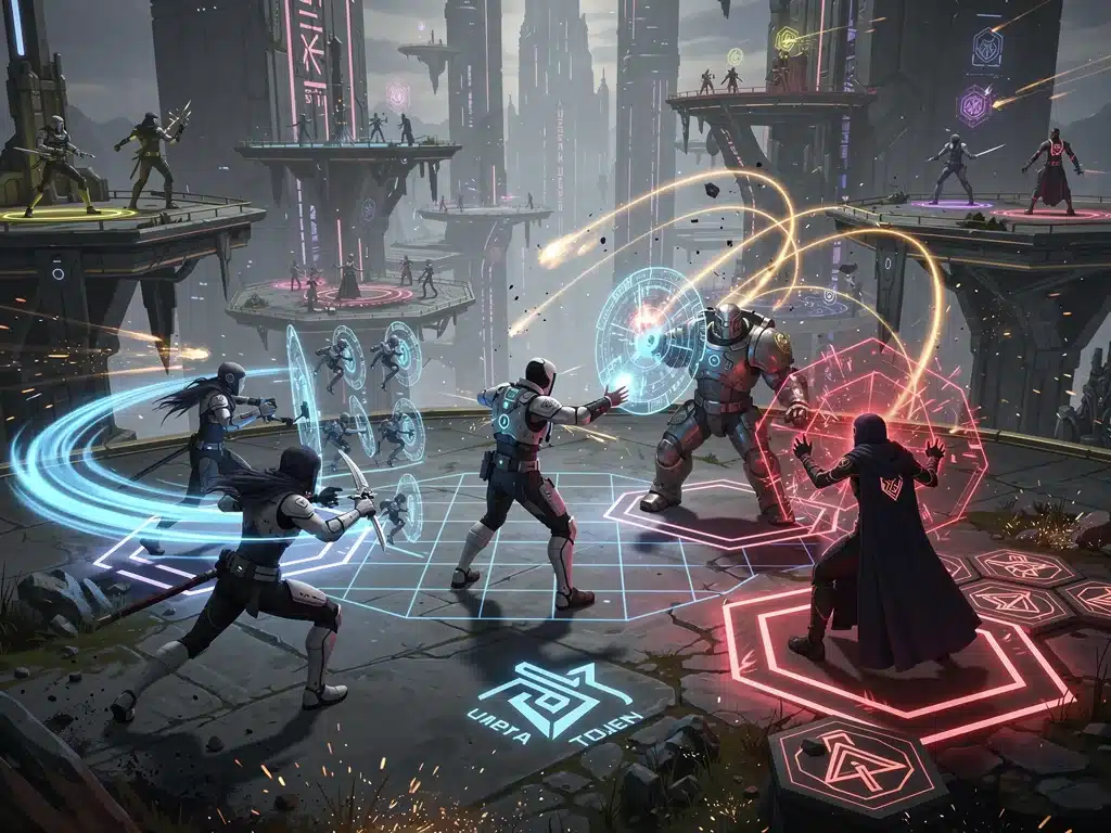 Dynamic combat scene from a strategy game, showcasing unique mechanics and vibrant visuals, a true hidden game gem 2026.