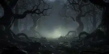 Eerie forest setting for upcoming horror games in 2026